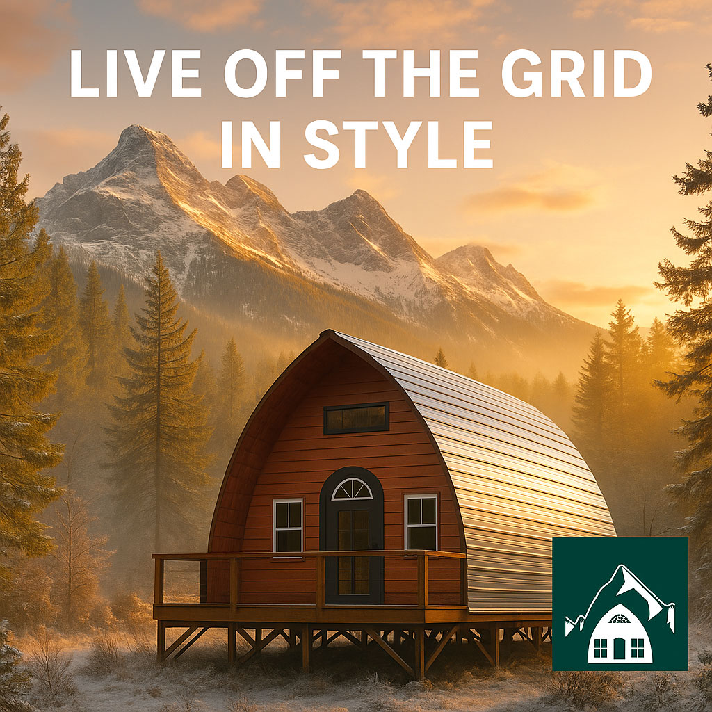 living off the grid in an arched cabin concept